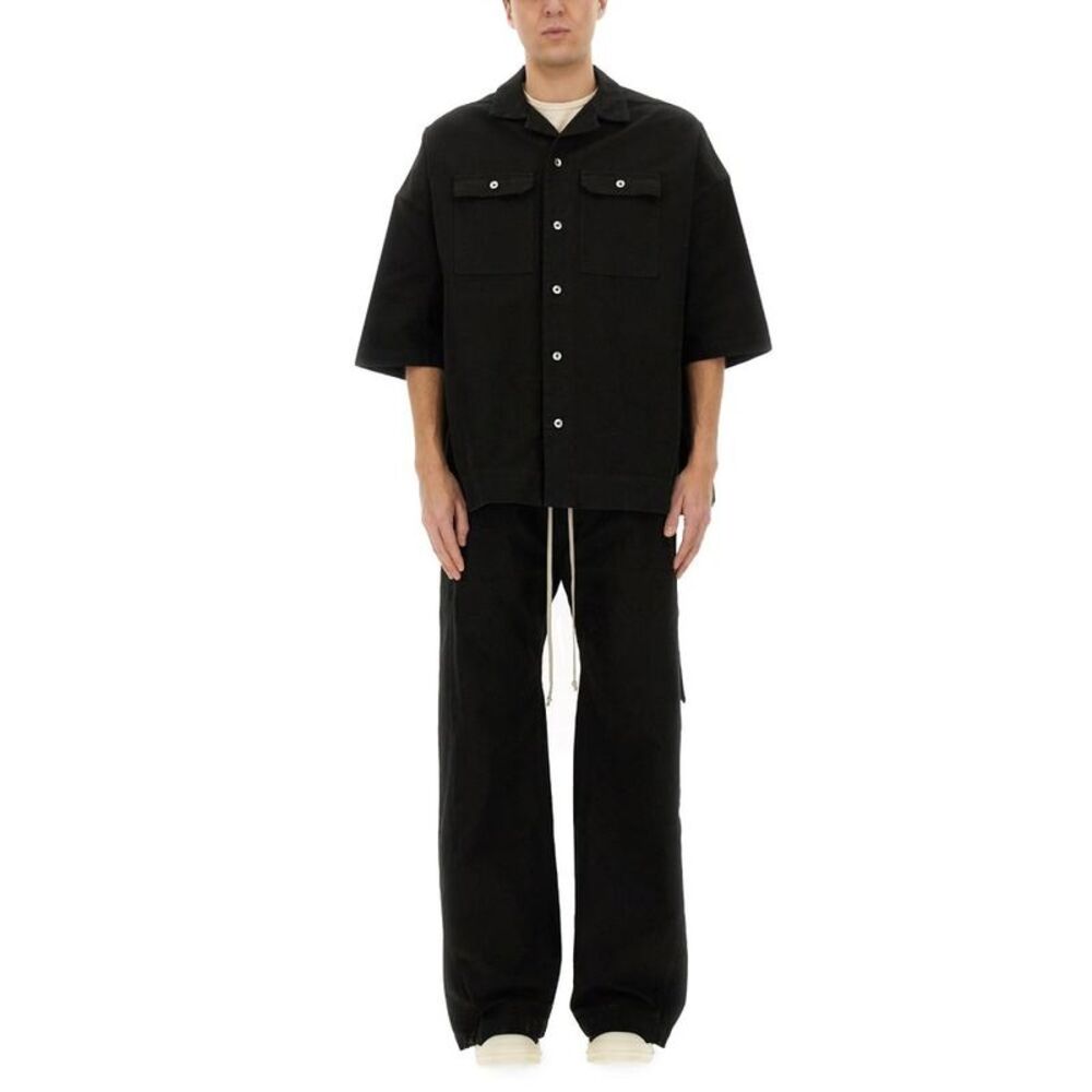 DRKSHDW Oversized Short Sleeve Button-Up Shirt Men BLACK Shirts